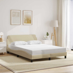 Estrutura de cama dover 140x200 cm tecido cor creme