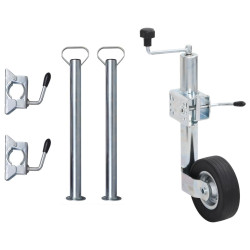 Roda macaco reboque 2 tubos suporte/3 braçadeiras divisão 60 mm