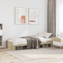 Estrutura cama s/ colchão derivados de madeira carvalho sonoma