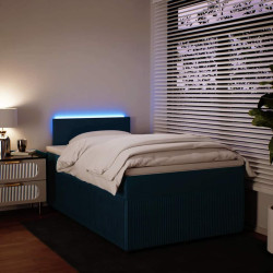 Cama boxspring com colchão 120x200 cm veludo azul