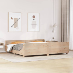 Cama sem colchão 200x200 cm madeira de pinho maciça