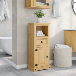 Móvel de wc corona 45x33x110 cm madeira de pinho maciça