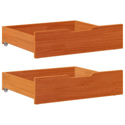 Gavetas para cama 2 pcs 65x55x17 cm pinho maciço castanho-mel