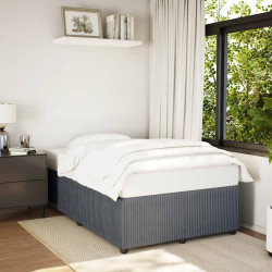 Estrutura de cama sem colchão 120x190 cm veludo cinza escuro