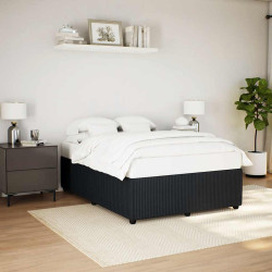 Estrutura de cama sem colchão 140x200 cm veludo preto