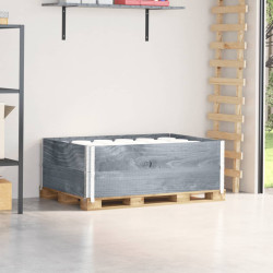 Colares p/ paletes 2 pcs 120x80 cm madeira pinho maciça cinza