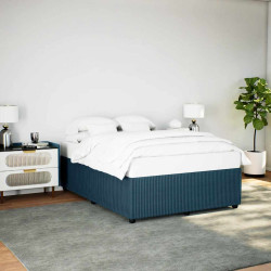 Estrutura de cama 140x200 cm veludo azul