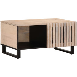 Mesa de centro 80x51x40 cm madeira de mangueira maciça branco