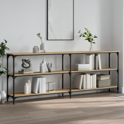 Mesa de console carvalho sonoma 200x29x75 cm madeira projetada