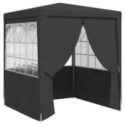 Tenda festas com paredes laterais 2x2m 90g/m² antracite