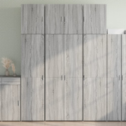 Armário alto 80x42,5x249 cm derivados de madeira cinza sonoma