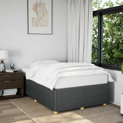 Estrutura de cama sem colchão 120x200 cm tecido cinzento-escuro