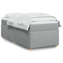 Cama com molas/colchão 80x200 cm tecido cinza-claro