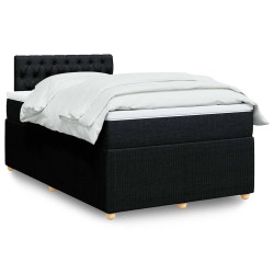 Cama com molas/colchão 120x200 cm tecido preto