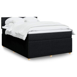Cama com molas/colchão 140x190 cm tecido preto