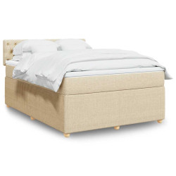 Cama com molas/colchão 140x200 cm tecido cor creme