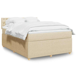 Cama com molas/colchão 140x200 cm tecido cor creme
