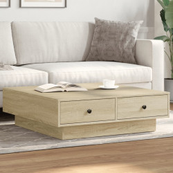 Mesa de centro 90x90x28 cm contraplacado carvalho sonoma
