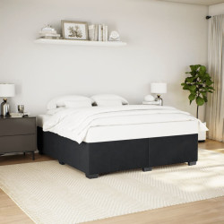 Estrutura de cama sem colchão 180x200 cm veludo preto