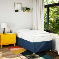 Estrutura de cama sem colchão 90x190 cm tecido azul