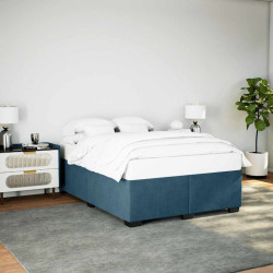 Estrutura de cama 160x200 cm veludo azul
