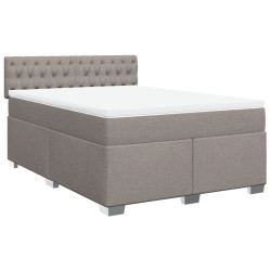 Cama com molas/colchão 140x190 cm tecido castanho-acinzentado