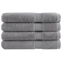 Toalhas premium solund 4 pcs 100x200 cm 600 gsm cinzento