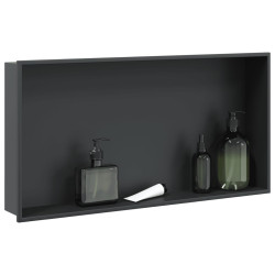 Nicho parede p/ duche 62x32x9 cm aço inoxidável preto mate