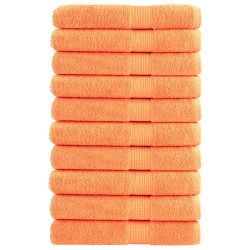 Toalhas premium solund 10 pcs 100x200 cm 600 gsm laranja