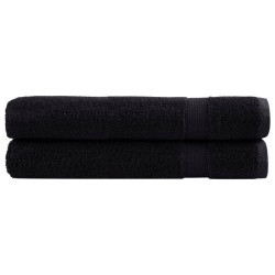 Toalhas de sauna premium solund 2pcs 80x200 cm 600 gsm preto