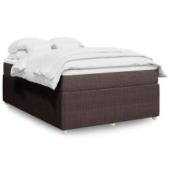 Cama com molas/colchão 140x190 cm tecido castanho-escuro