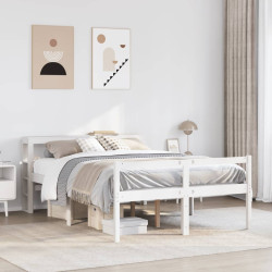 Cama para idosos com cabeceira 120x190 cm pinho maciço branco