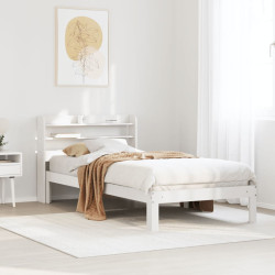 Estrutura de cama c/ cabeceira sem colchão 100x200 cm branco