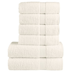 6 Pcs conjunto de toalhas premium solund 600 gsm creme