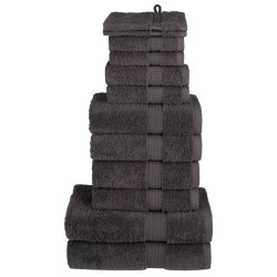 12Pcs conjunto toalhas banho premium solund 600gsm antracite