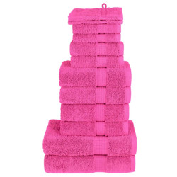 12Pcs conjunto toalhas banho premium solund 600 gsm rosa
