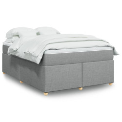 Cama com molas/colchão 140x190 cm tecido cinzento-claro