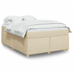 Cama com molas/colchão 140x190 cm tecido cor creme