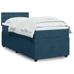 Cama boxspring com colchão 80x200 cm veludo azul