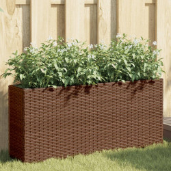 Floreira de jardim com 2 vasos 2pcs 90x20x40cm vime PE castanho