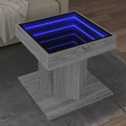 Mesa de centro c/ leds 50x50x45 madeira processada
