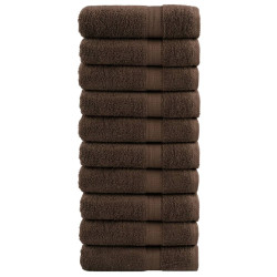 Toalhas de mãos premium solund 10pcs 50x100cm 600 gsm castanho