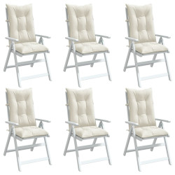 Almofadões para cadeiras altas 6 pcs mesclado tecido creme