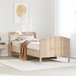 Cama sem colchão 75x190 cm madeira de pinho maciça