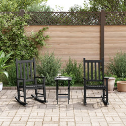 Cadeiras de baloiço infantis 2 pcs álamo maciço preto