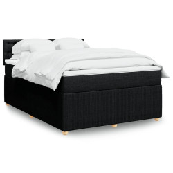 Cama com molas/colchão 140x190 cm tecido preto
