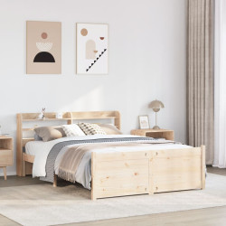 Estrutura de cama c/ cabeceira 150x200 cm pinho maciço