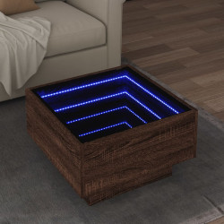 Mesa de centro c/ leds 50x50x30 cm derivados de madeira