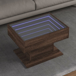 Mesa de centro c/ leds 70x50x45 cm derivados de madeira