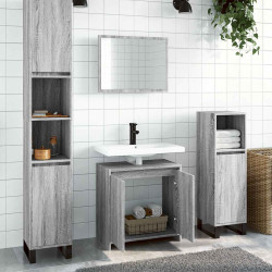 2 Pcs conjunto móveis wc derivados de madeira sonoma cinza